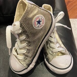 Converse Kids Shiny Gold Sneakers